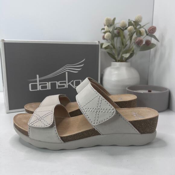 Dansko Maddy Milled Nubuck Leather Sandal Ivory 1510-616100 Women EU 42/11.5 NWB - Picture 2 of 12
